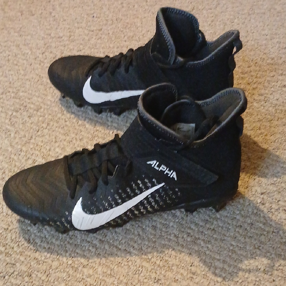 Nike Alpha Black Athletic Shoes with White Swoosh